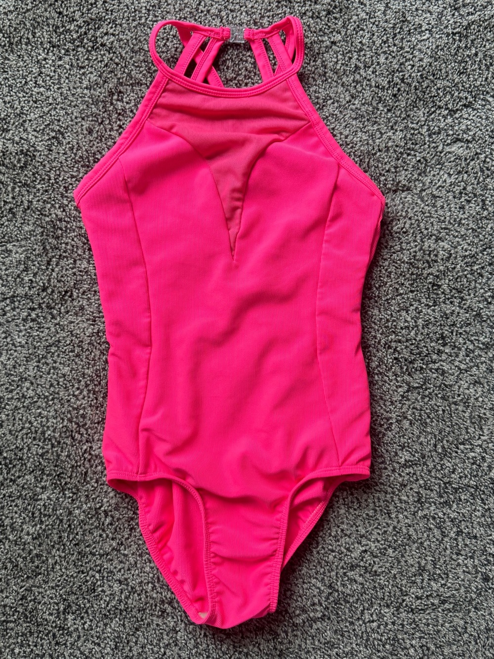 Every Turn Bright Pink High-Neck Dance Leotard